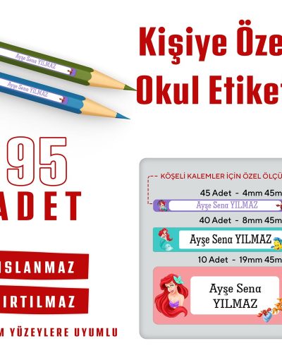 95 Adet Kişiye Özel Okul Etiketi - Görsel 4
