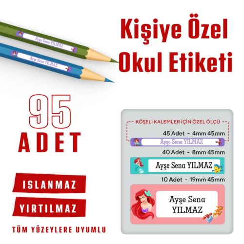95 Adet Kişiye Özel Okul Etiketi - Görsel 4