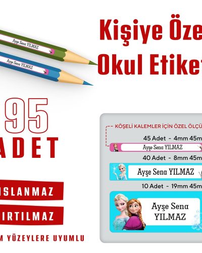 95 Adet Kişiye Özel Okul Etiketi - Görsel 5