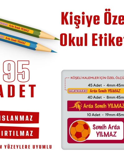 95 Adet Kişiye Özel Okul Etiketi - Görsel 18