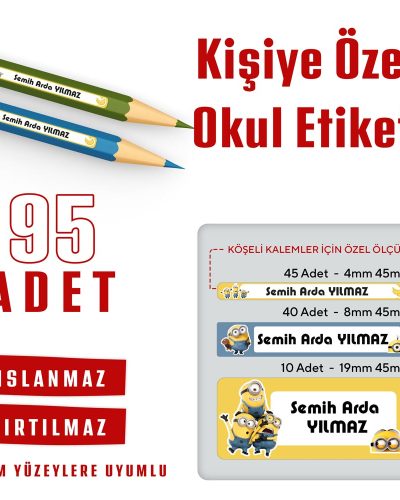 95 Adet Kişiye Özel Okul Etiketi - Görsel 8