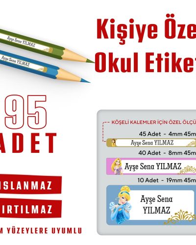 95 Adet Kişiye Özel Okul Etiketi - Görsel 9