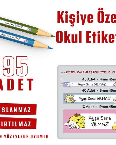 95 Adet Kişiye Özel Okul Etiketi - Görsel 10