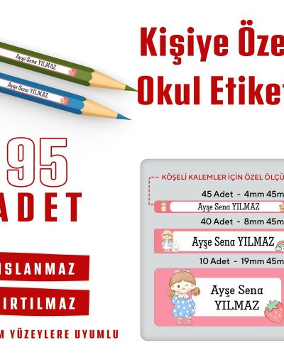 95 Adet Kişiye Özel Okul Etiketi - Görsel 11