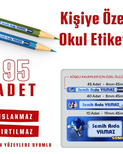 95 Adet Kişiye Özel Okul Etiketi - Görsel 12