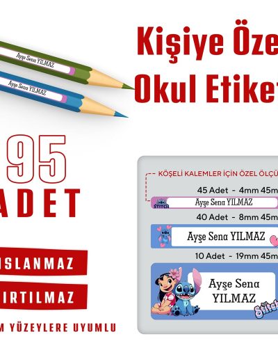 95 Adet Kişiye Özel Okul Etiketi - Görsel 14