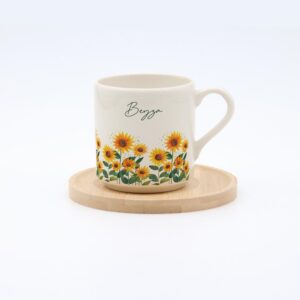 Ayçiçekli Türk Kahvesi Fincanı