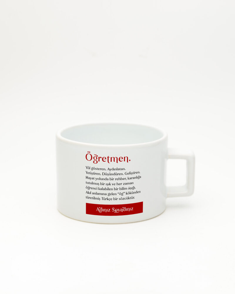 Öğretmen Kelime Fincan Beyaz