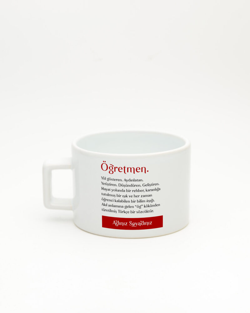 Öğretmen Kelime Fincan Beyaz