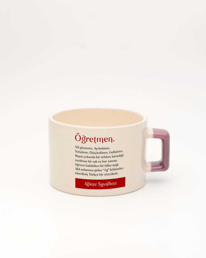 Öğretmen Kelime Fincan Mor