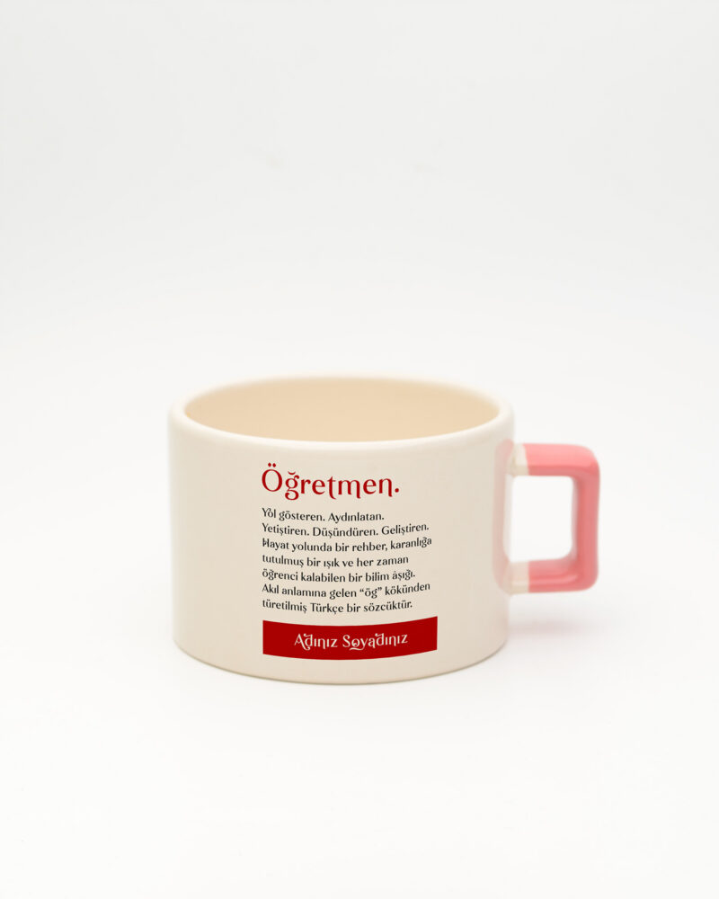 Öğretmen Kelime Fincan Pembe