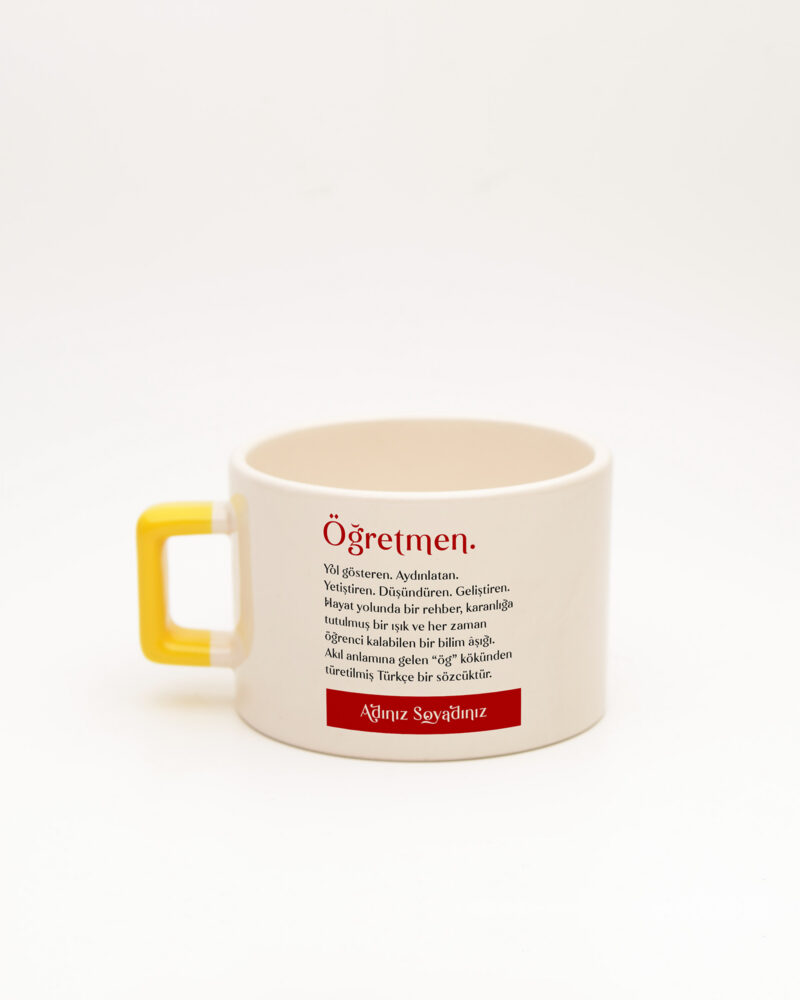 Öğretmen Kelime Fincan Sarı