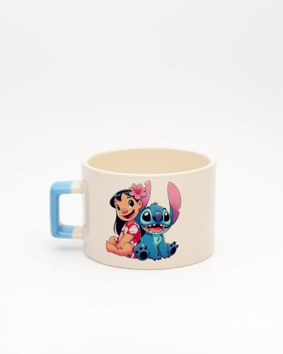 Mavi kulplu Stitch İsimli Fincan, arka yüz