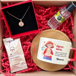 Çiçekli Öğretmen Temalı Hediye Kutusu