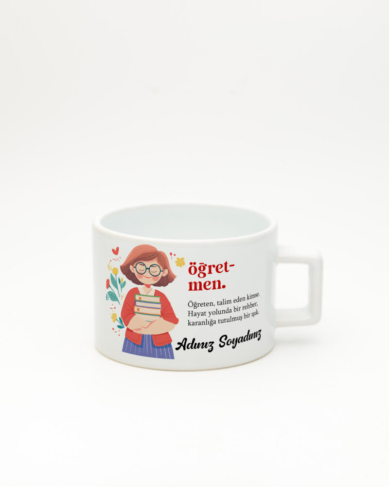 Öğretmen İsimli Kelime Fincan v1 Beyaz