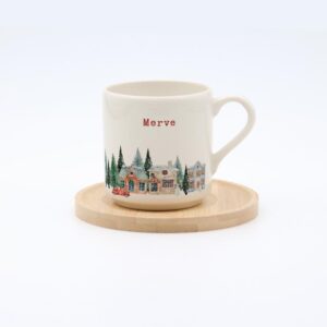 Ev Temalı İsimli Türk Kahvesi Fincanı