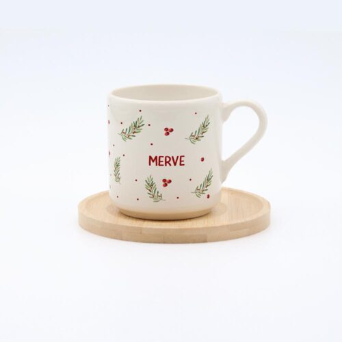 Kokina Yapraklı İsimli Türk Kahvesi Fincanı - Görsel 1