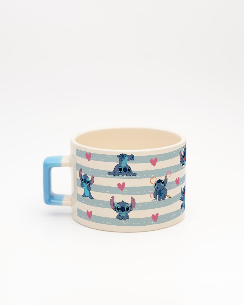 Mavi kulplu Stitch İsimli Fincan v2, arka yüz