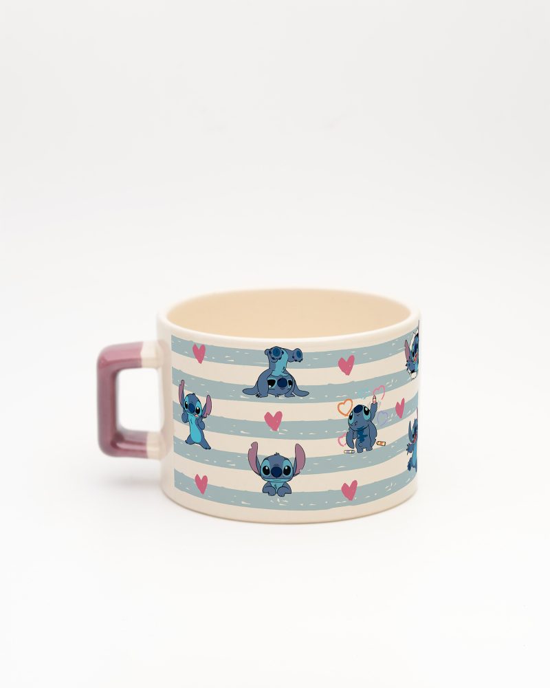Mor kulplu Stitch İsimli Fincan v2, arka yüz
