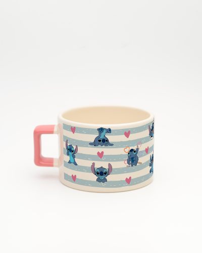Pembe kulplu Stitch İsimli Fincan v2, arka yüz