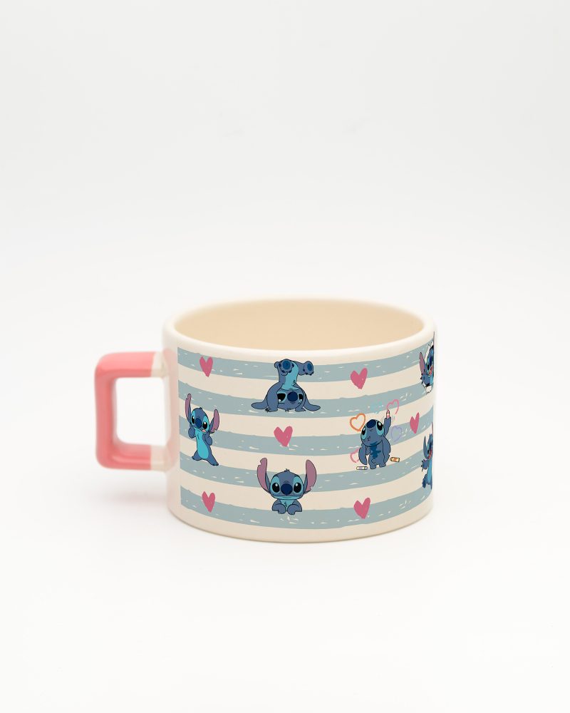 Pembe kulplu Stitch İsimli Fincan v2, arka yüz