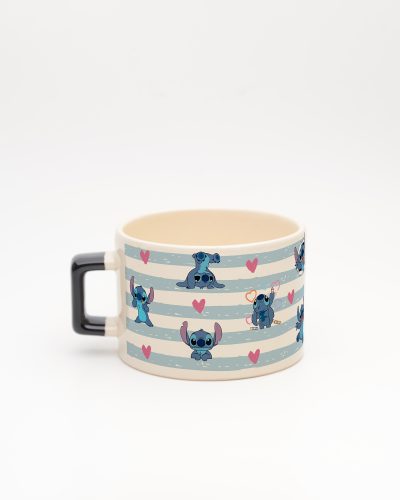Siyah kulplu Stitch İsimli Fincan v2, arka yüz