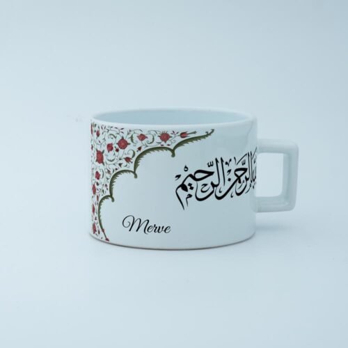 Çiçek Motifli Kişiye Özel Besmele Fincan - Görsel 12