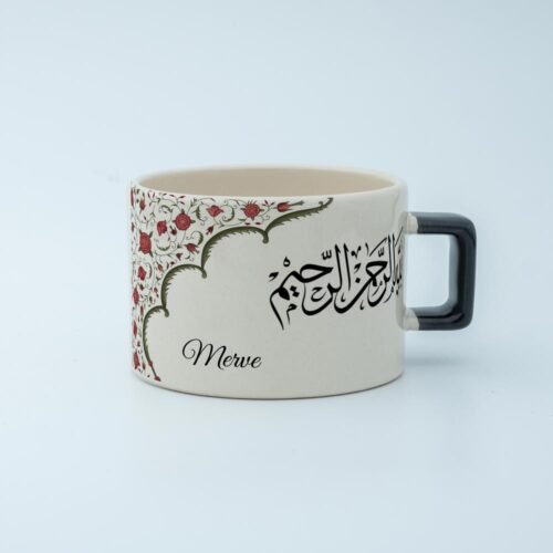 Çiçek Motifli Kişiye Özel Besmele Fincan - Görsel 10