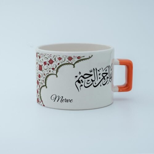 Çiçek Motifli Kişiye Özel Besmele Fincan - Görsel 11