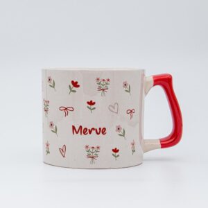 Pembe Çiçekli İsimli Kupa