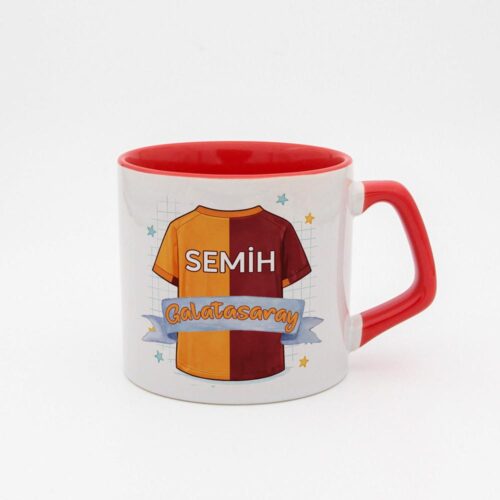 Sarı Kırmızı Forma İsimli Moka Kupa - Görsel 1