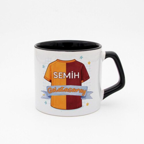 Sarı Kırmızı Forma İsimli Moka Kupa - Görsel 3