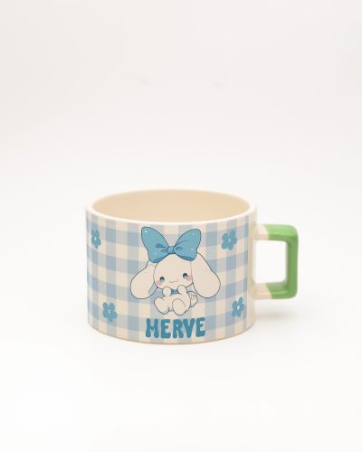 Açık Yeşil kulplu Cinnamoroll İsimli Karekulp Fincan, ön yüz