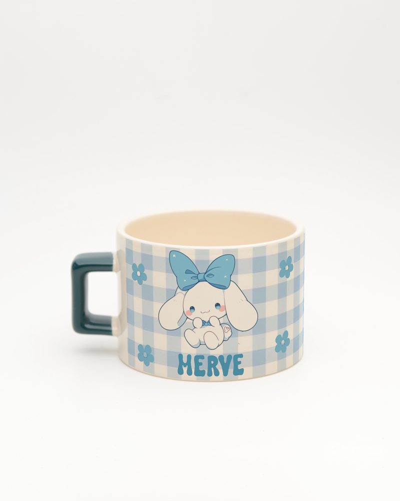 Koyu Yeşil kulplu Cinnamoroll İsimli Karekulp Fincan, arka yüz
