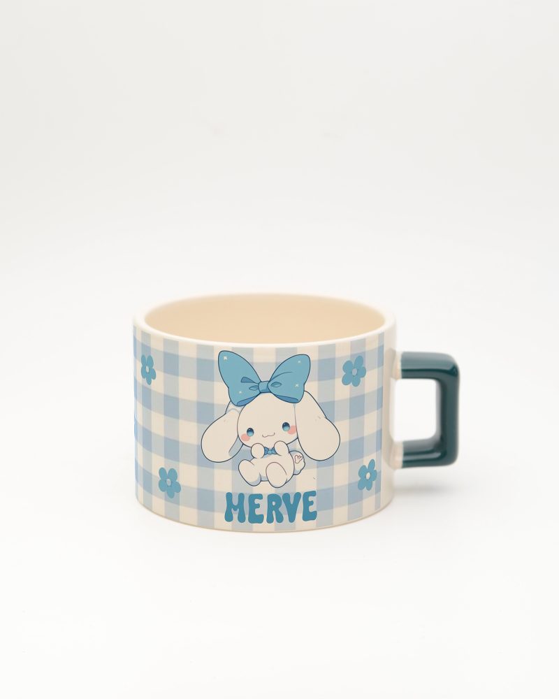 Koyu Yeşil kulplu Cinnamoroll İsimli Karekulp Fincan, ön yüz