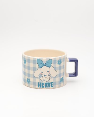 Lacivert kulplu Cinnamoroll İsimli Karekulp Fincan, ön yüz