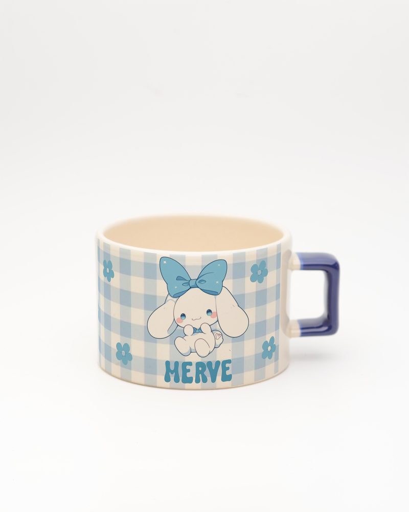 Lacivert kulplu Cinnamoroll İsimli Karekulp Fincan, ön yüz