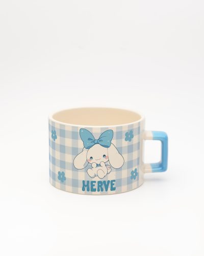 Mavi kulplu Cinnamoroll İsimli Karekulp Fincan, ön yüz