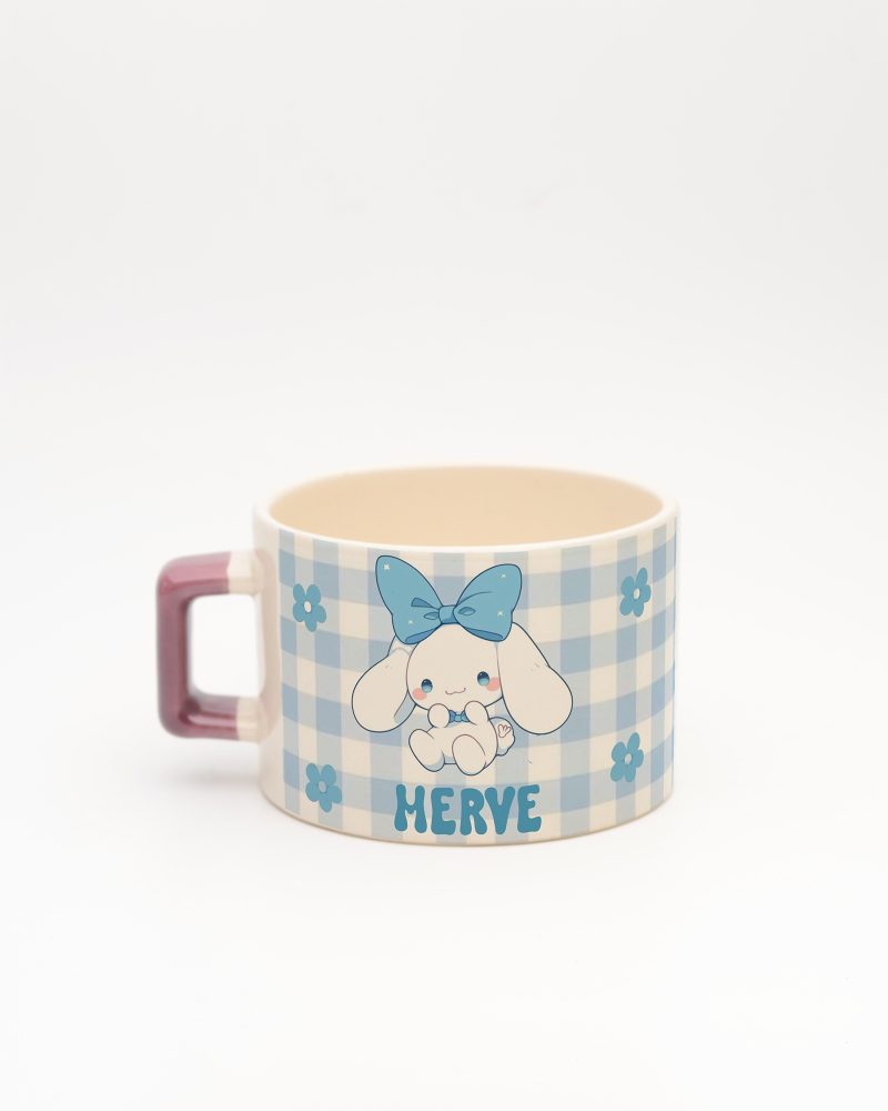 Mor kulplu Cinnamoroll İsimli Karekulp Fincan, arka yüz