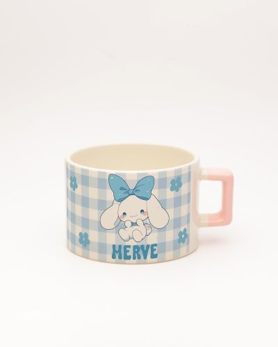 Toz Pembe kulplu Cinnamoroll İsimli Karekulp Fincan, ön yüz