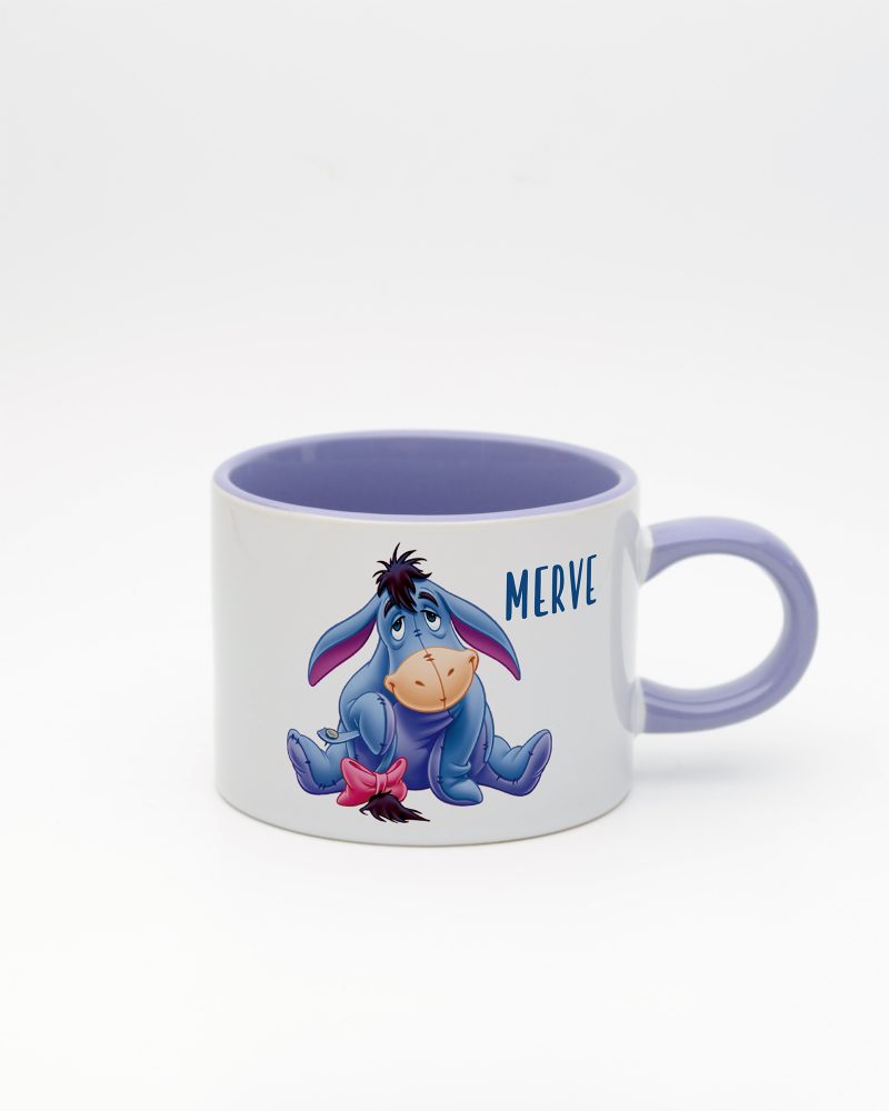 Lila kulplu ve içi lila Eeyore İsimli Sweet Fincan, ön yüz