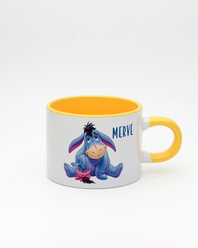 Sarı kulplu ve içi sarı Eeyore İsimli Sweet Fincan, ön yüz