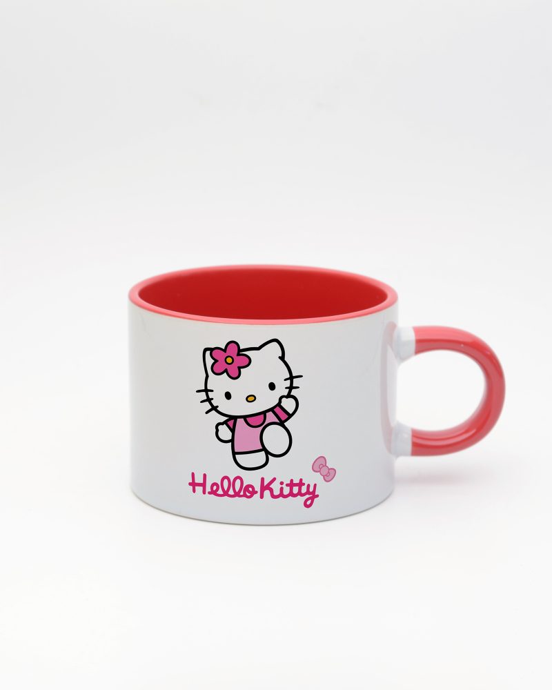 Kırmızı kulplu ve içi kırmızı Hello Kitty İsimli Sweet Fincan, ön yüz