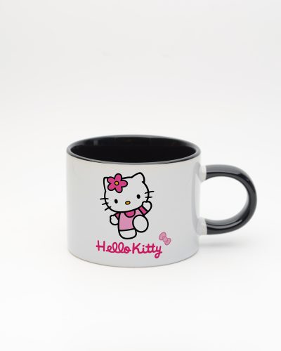 Siyah kulplu ve içi siyah Hello Kitty İsimli Sweet Fincan, ön yüz
