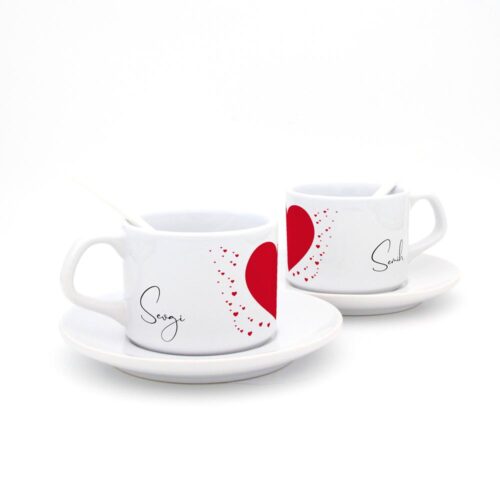 Kalpli İkili Kaşıklı Fincan Seti - Görsel 1