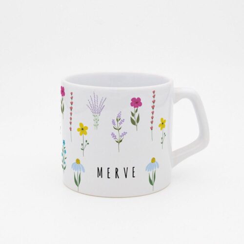 Karışık Çiçekli İsimli Moka Kupa - Görsel 8