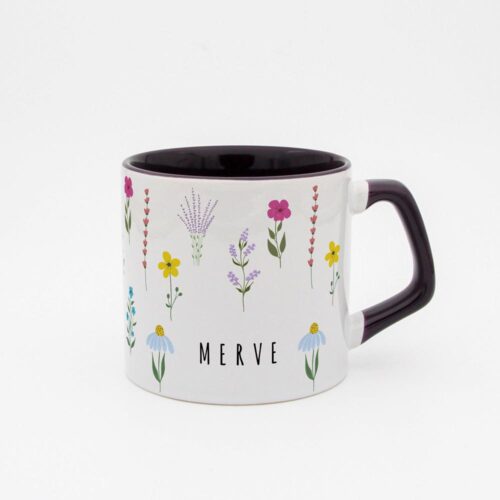 Karışık Çiçekli İsimli Moka Kupa - Görsel 7