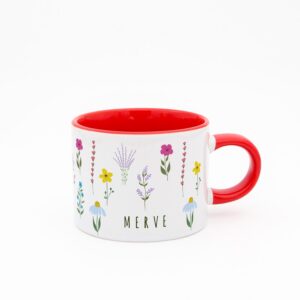 Karışık Çiçekli İsimli Sweet Fincan