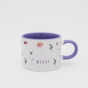 Minimal Çiçekli İsimli Sweet Fincan