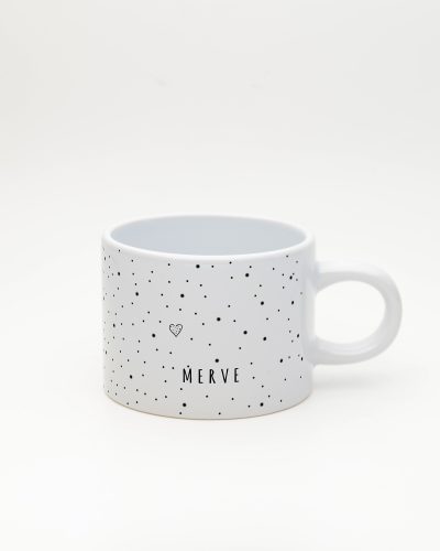 Beyaz Minimalist İsimli Sweet Fincan, ön yüz
